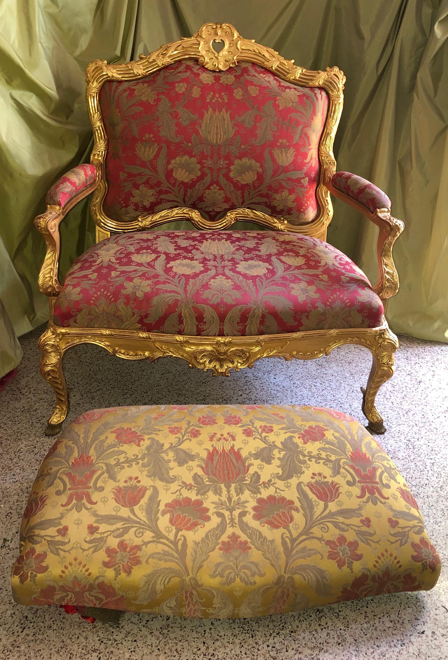 Regency Louis XV Style Marquise Chair, Settee For Sale 6