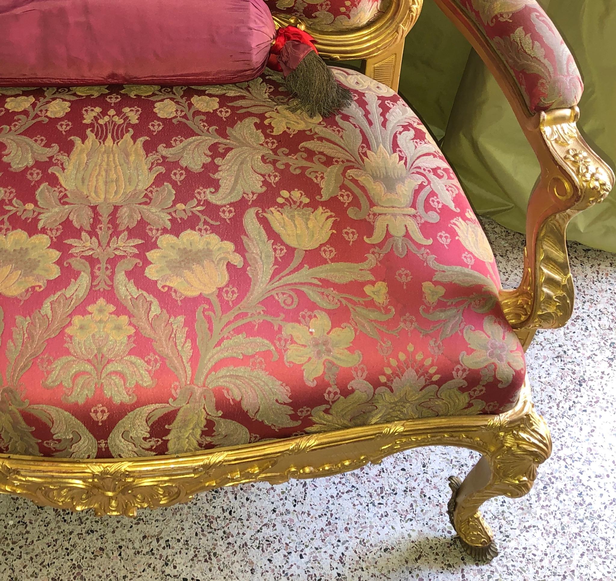 Regency Louis XV Style Marquise Chair, Settee For Sale 9
