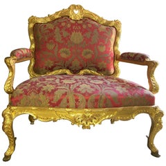 Regency Louis XV Style Marquise Chair, Settee
