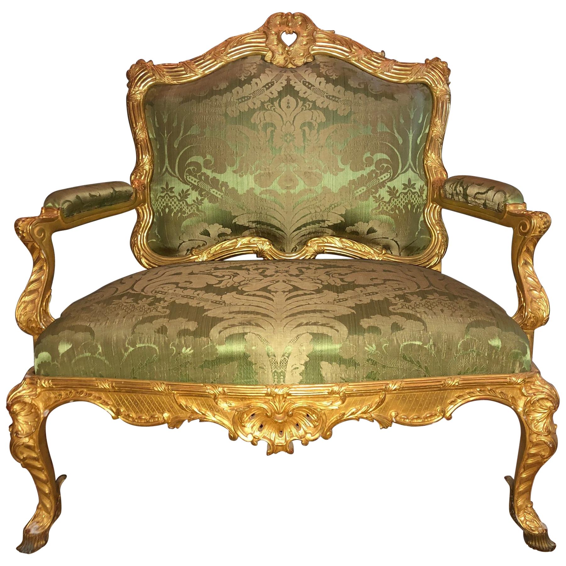 Regency Louis XV Style Marquise Chair, Settee For Sale