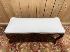 Regency-Louis XV Style piano bench – Solid carved walnut