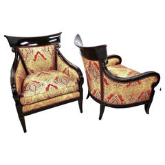 Retro Regency Lounge Chairs a Pair