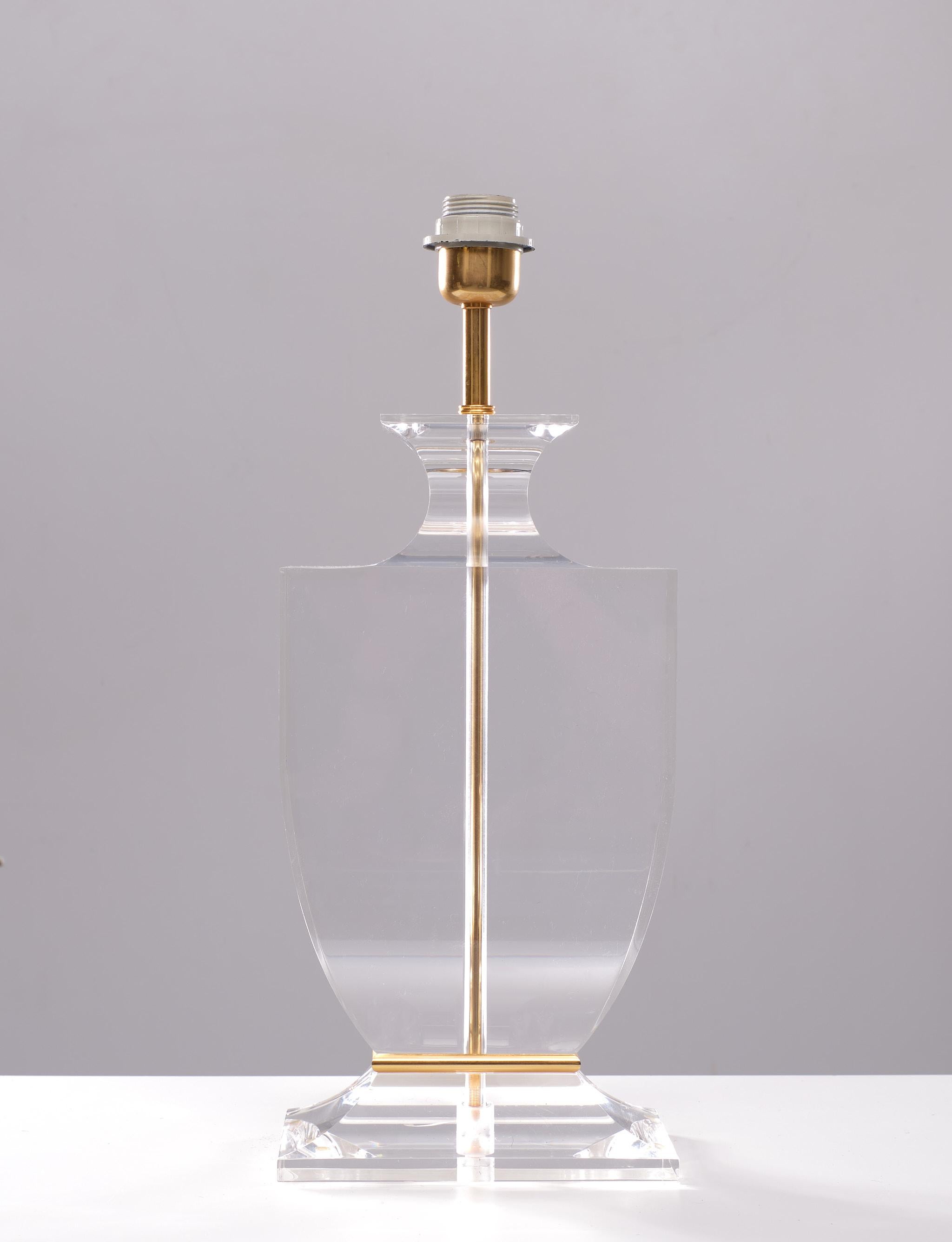 French Regency Lucite Table Lamp, 1970s, France  For Sale