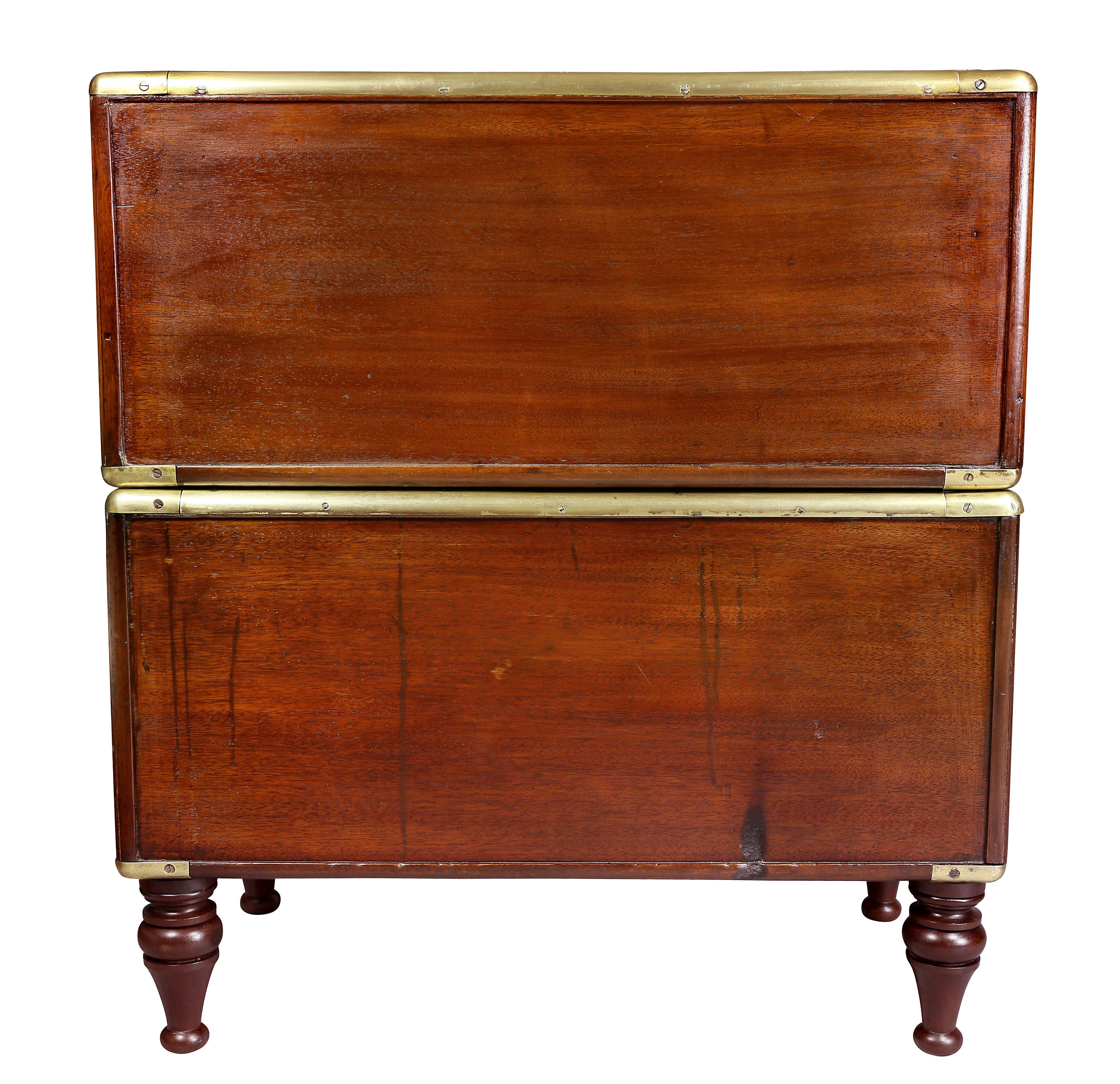 Regency Mahogany and Brass Bound Campaign Chest 2