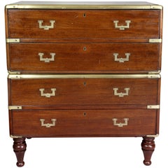 Regency Mahogany and Brass Bound Campaign Chest