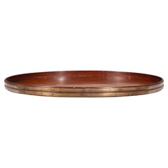 Regency Mahogany And Brass Bound Oval Tray