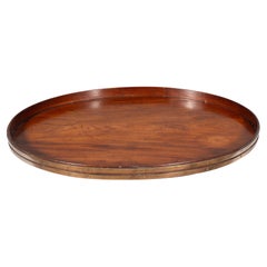 Regency Mahogany And Brass Bound Oval Tray