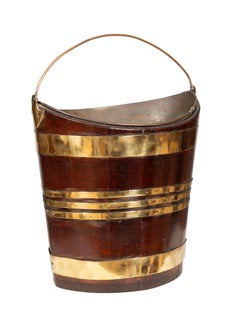 Regency Mahagoni und Messing gebundenen Torf Eimer