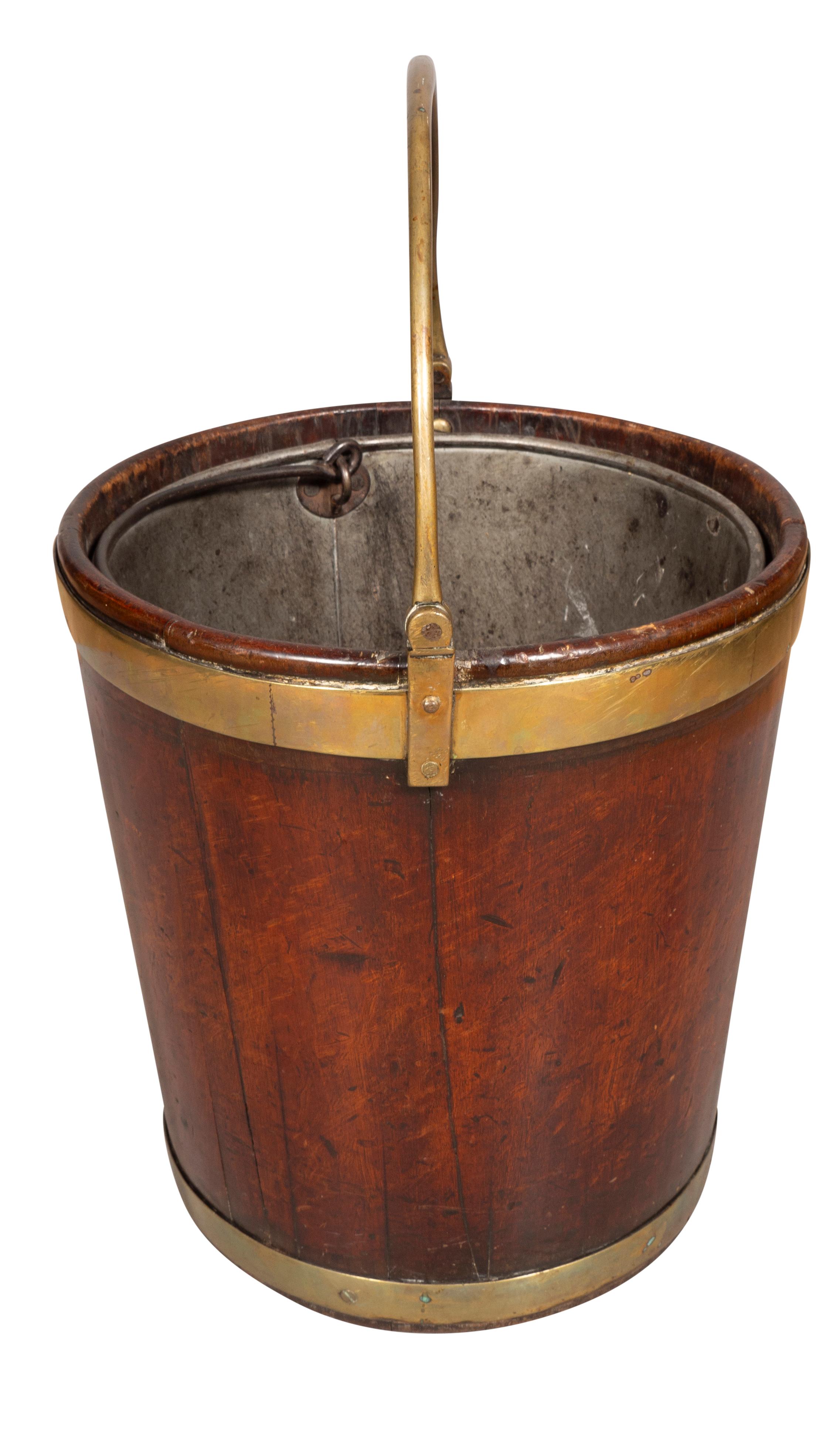 Regency Mahogany And Brass Bound Peat Bucket 1
