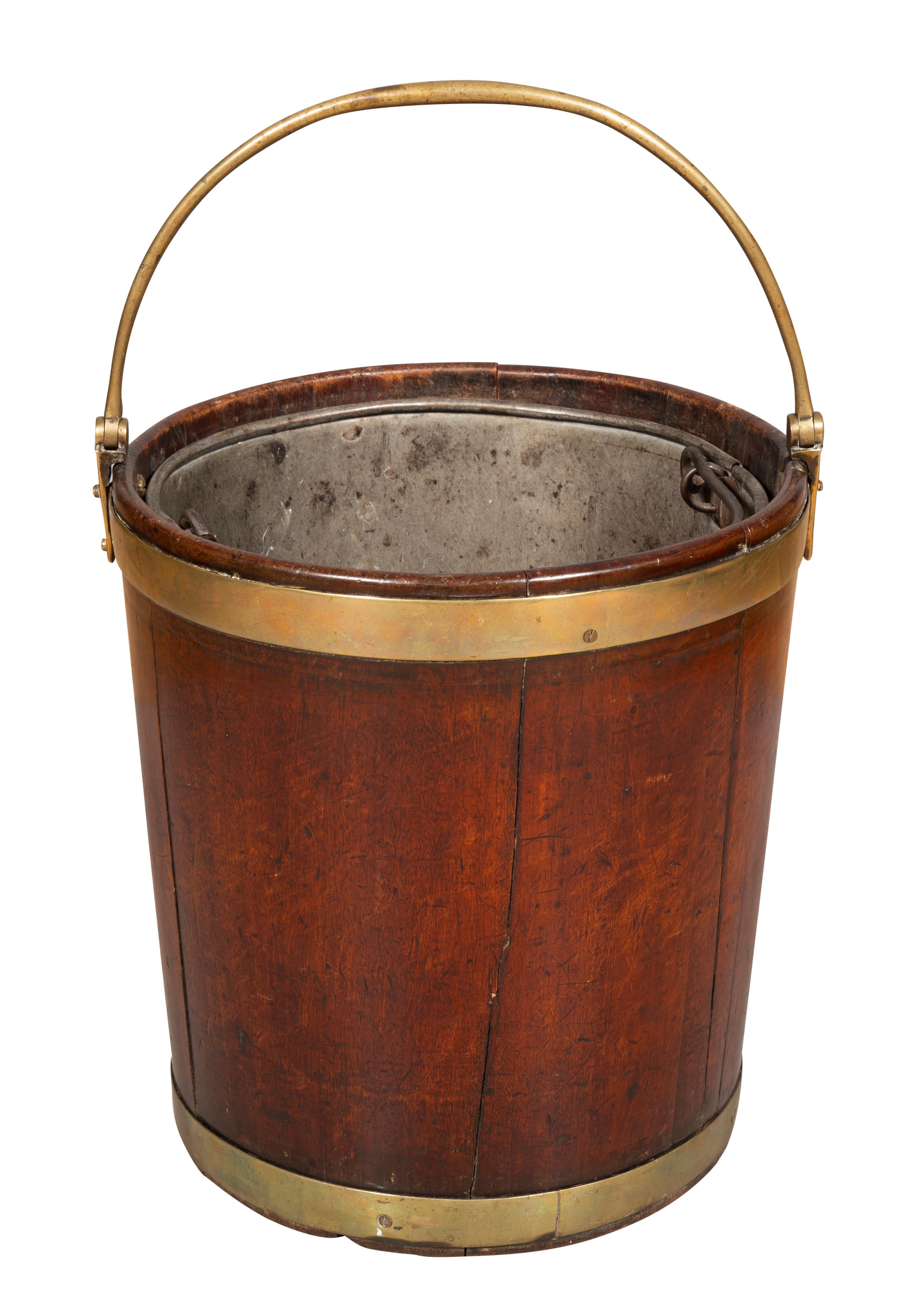 Regency Mahogany And Brass Bound Peat Bucket 2
