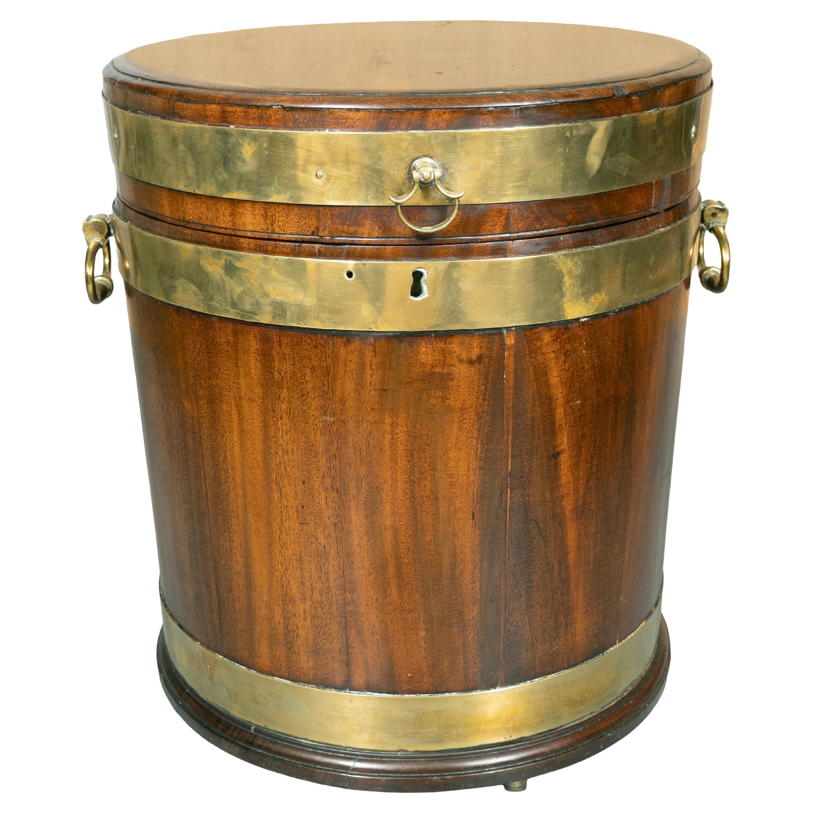 Regency-Weinkühler aus Mahagoni und Messing