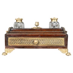 Regency Mahogany And Brass Inkstand