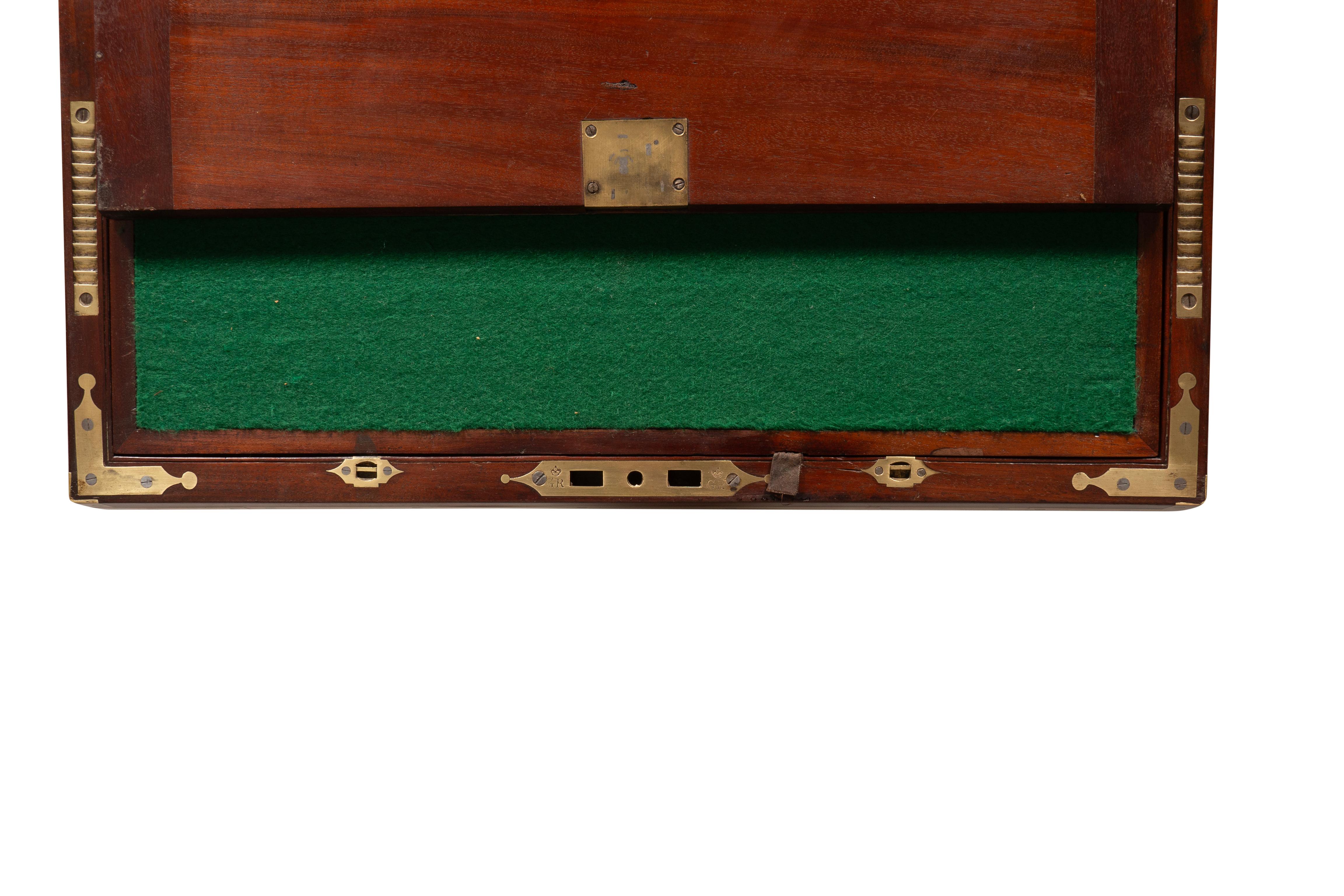 Regency Mahogany And Brass Inlaid Campaign Box On Stand 9