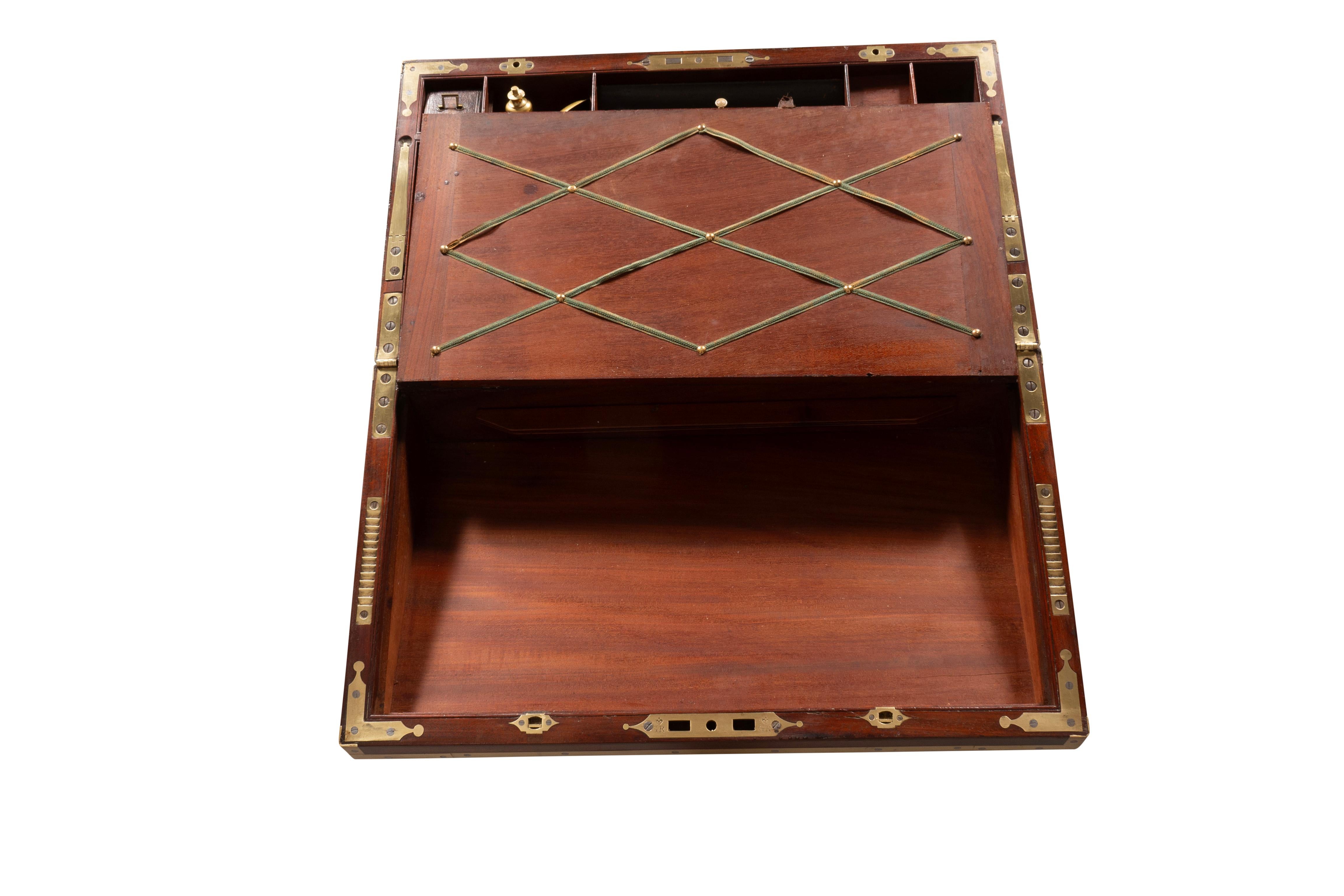Regency Mahogany And Brass Inlaid Campaign Box On Stand 11