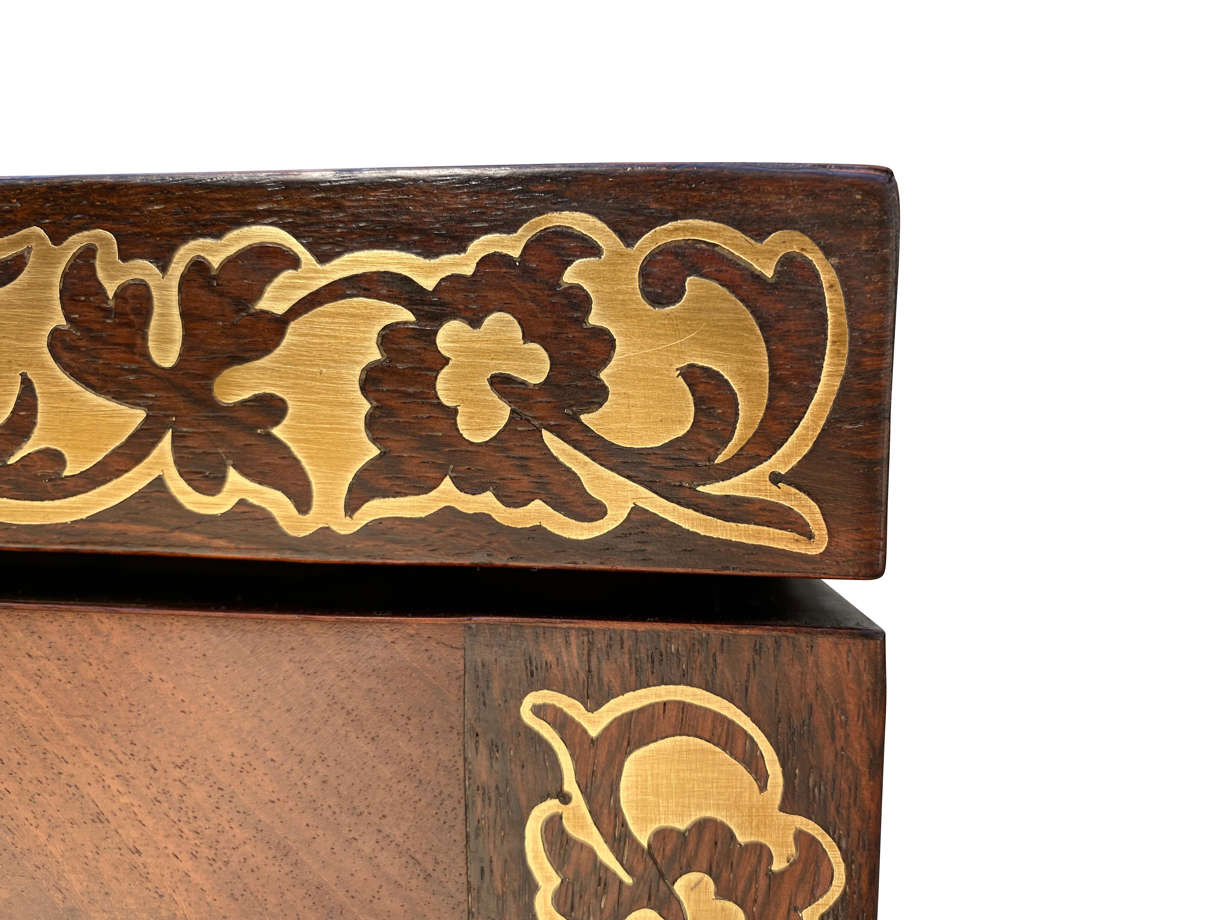 Regency Mahogany and Brass Inlaid Lap Desk on Stand 6