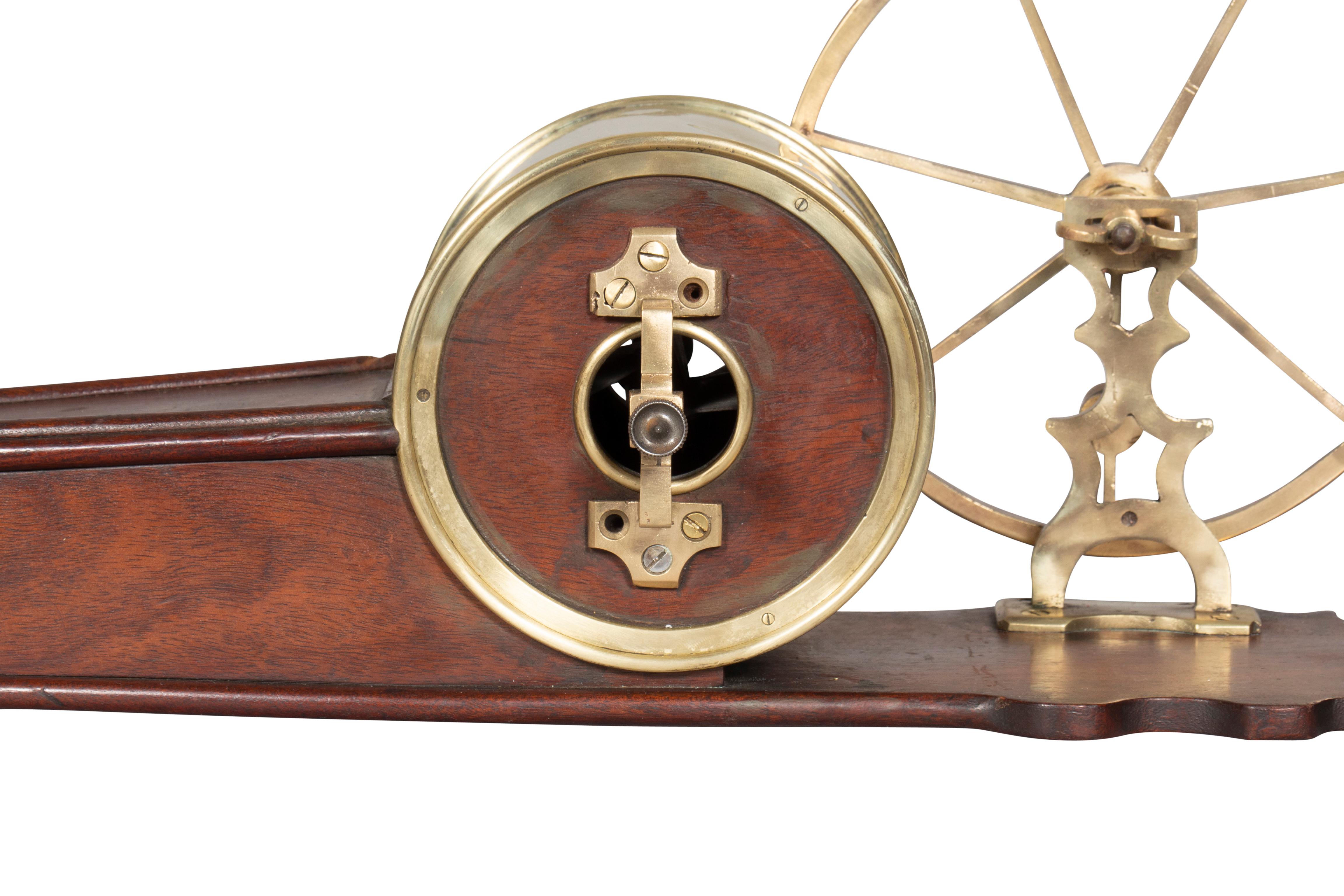 Regency Mahogany and Brass Mechanical Fire Bellows For Sale 6