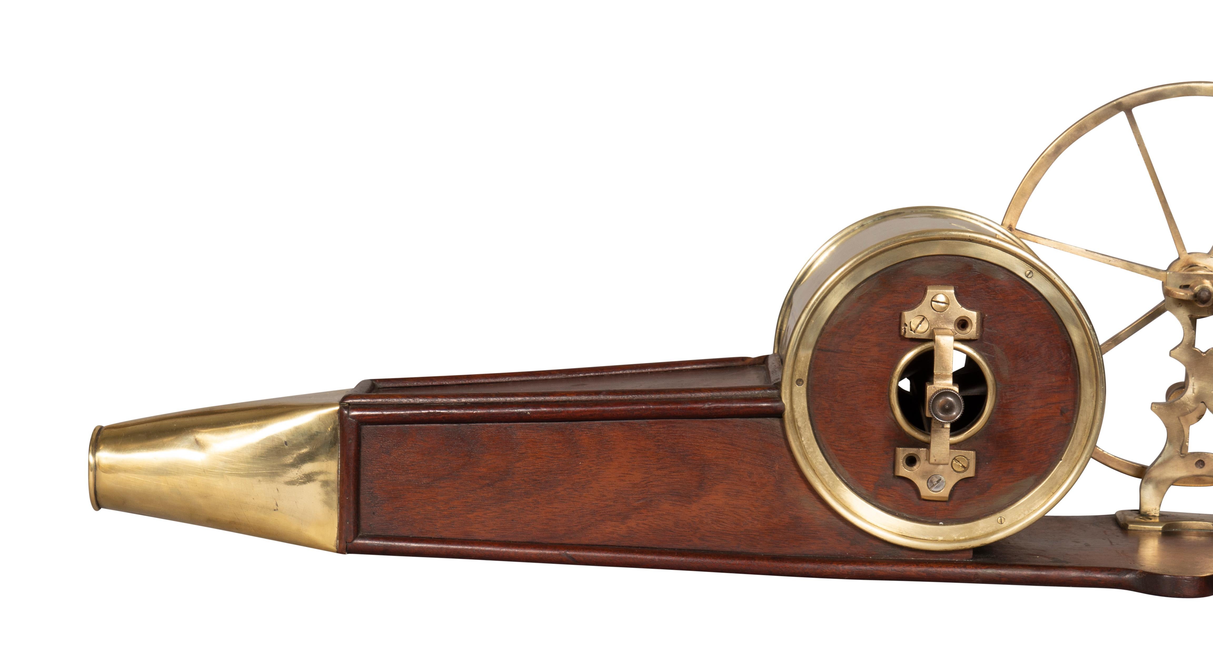 Regency Mahogany and Brass Mechanical Fire Bellows For Sale 7