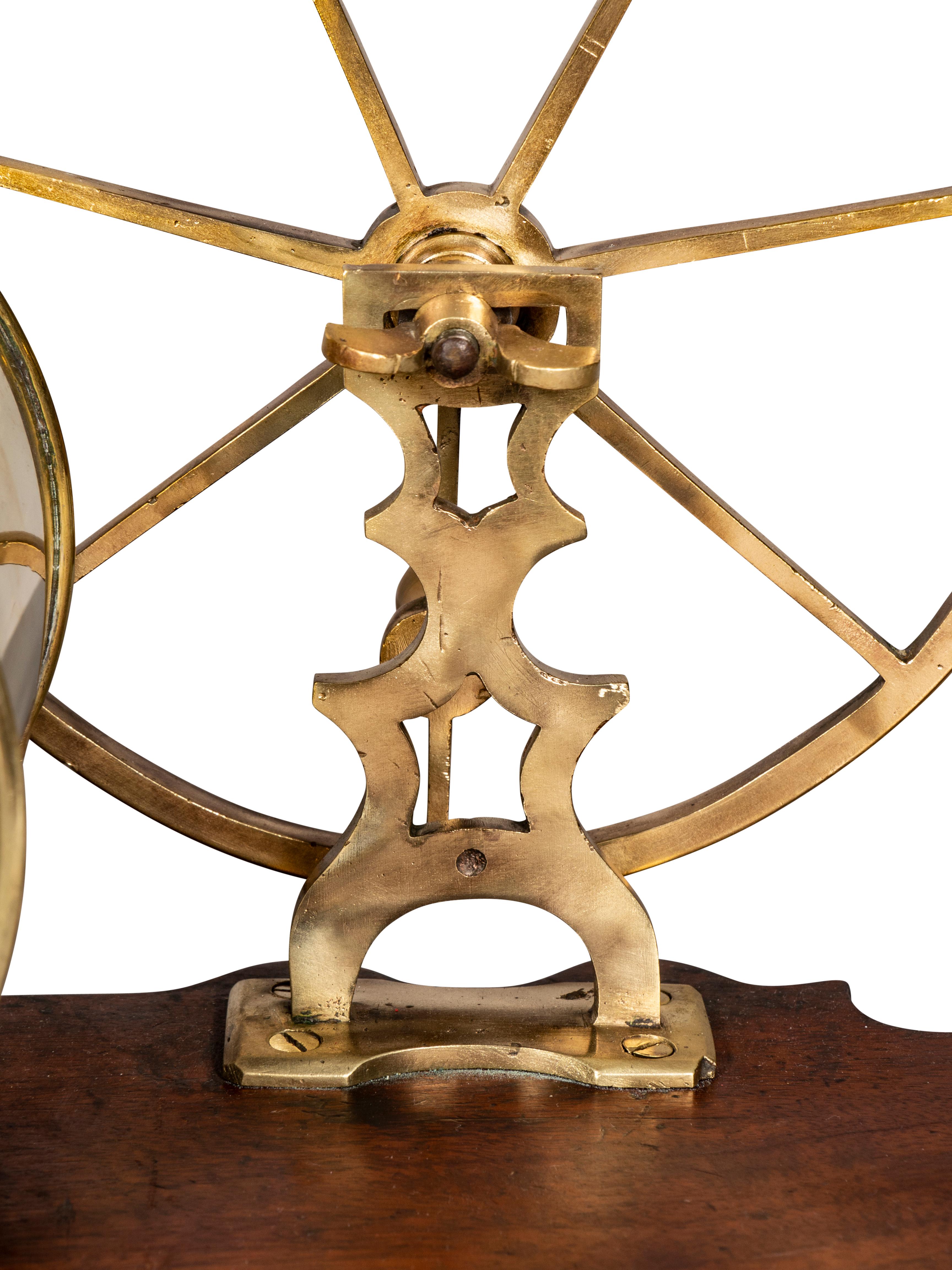 Regency Mahogany and Brass Mechanical Fire Bellows For Sale 8