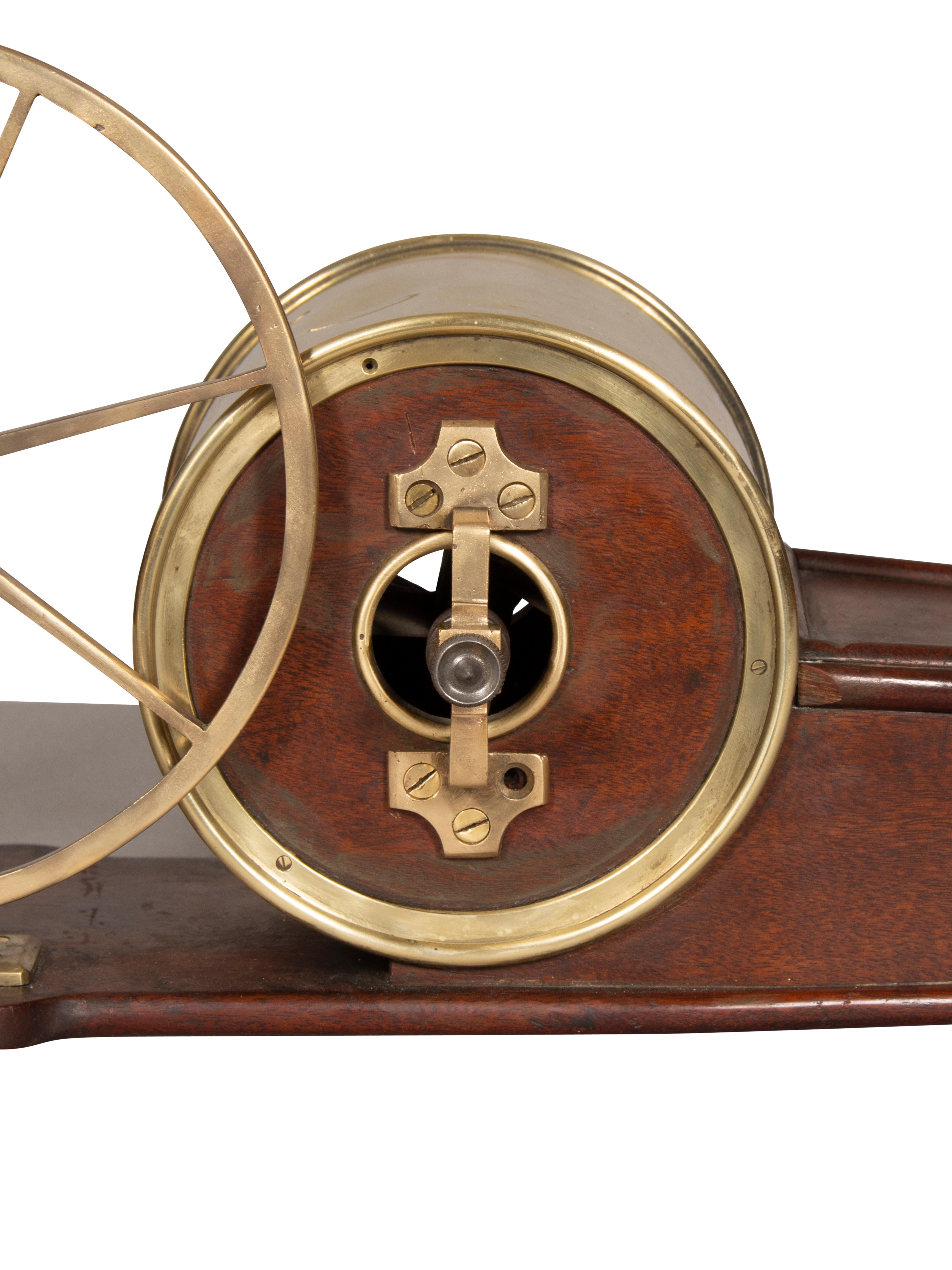 Regency Mahogany and Brass Mechanical Fire Bellows For Sale 9