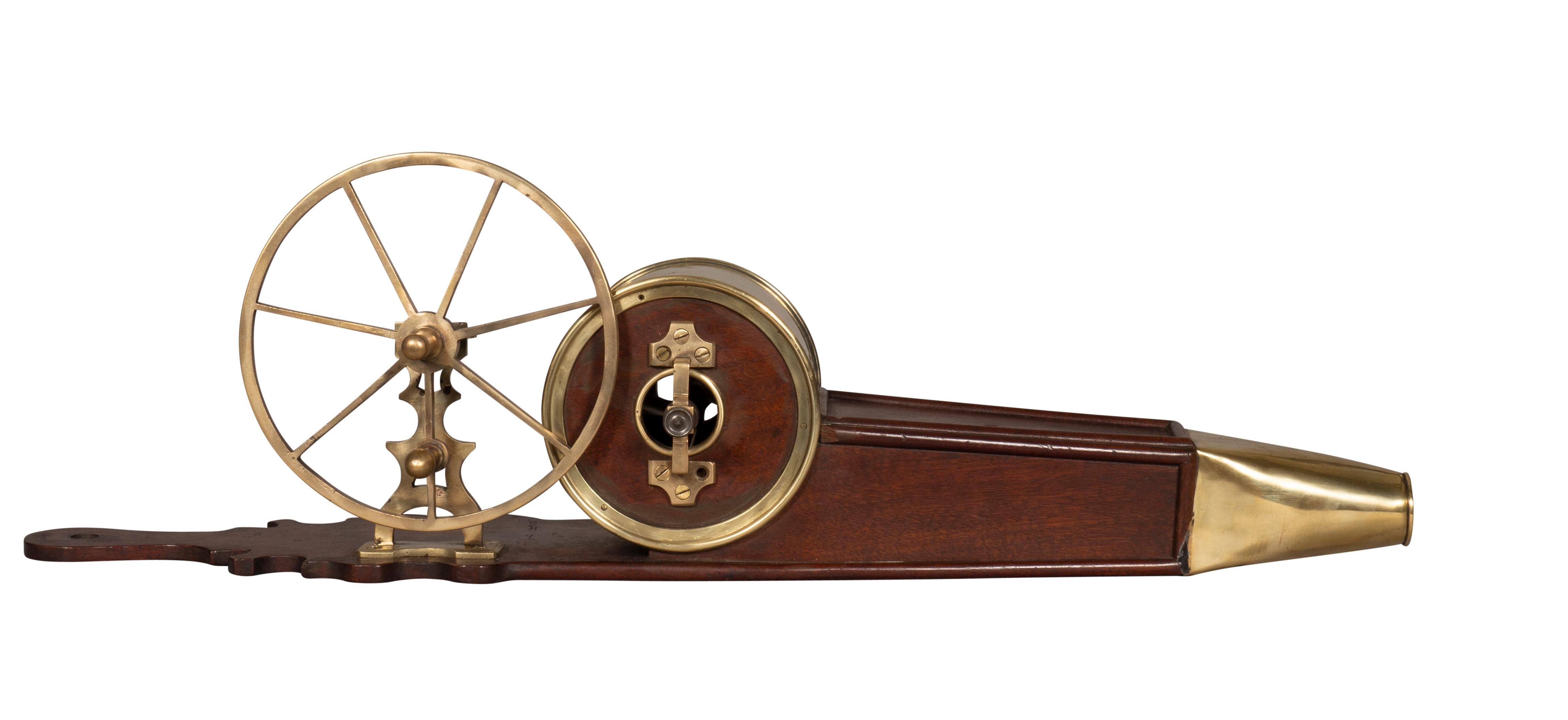 Regency Mahogany and Brass Mechanical Fire Bellows For Sale 1