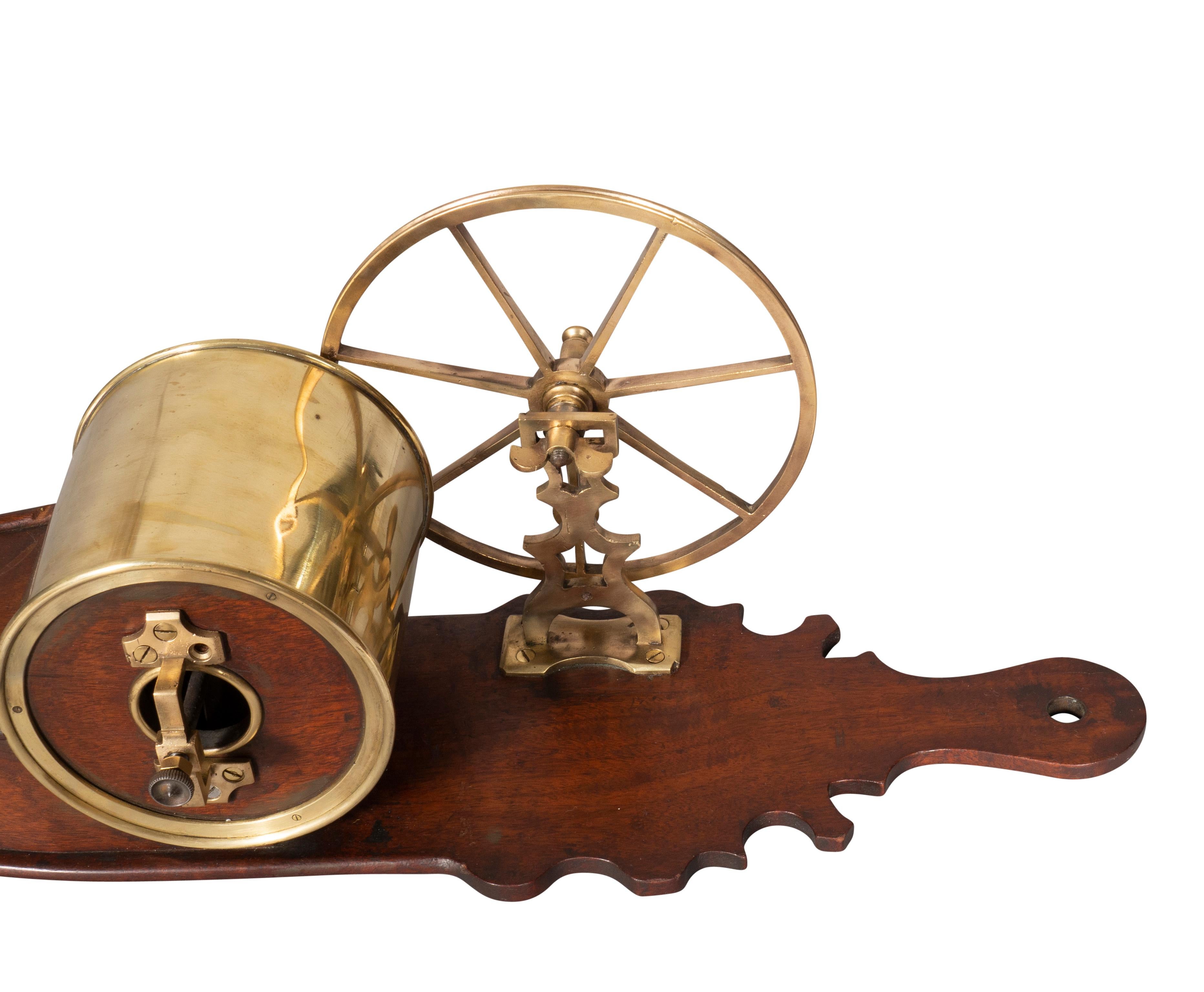 Regency Mahogany and Brass Mechanical Fire Bellows For Sale 4