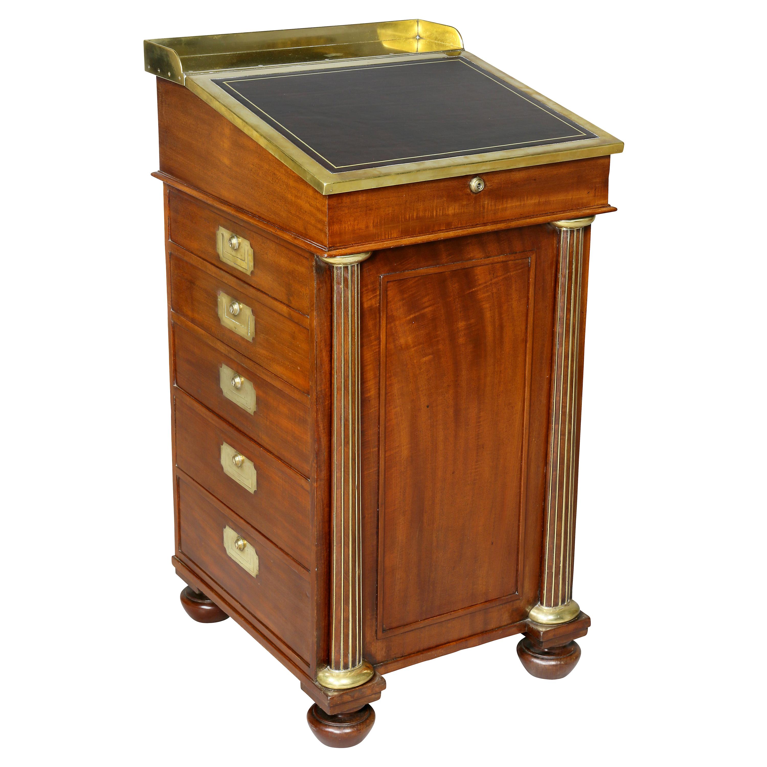 Regency Mahogany and Brass Mounted Campaign Desk