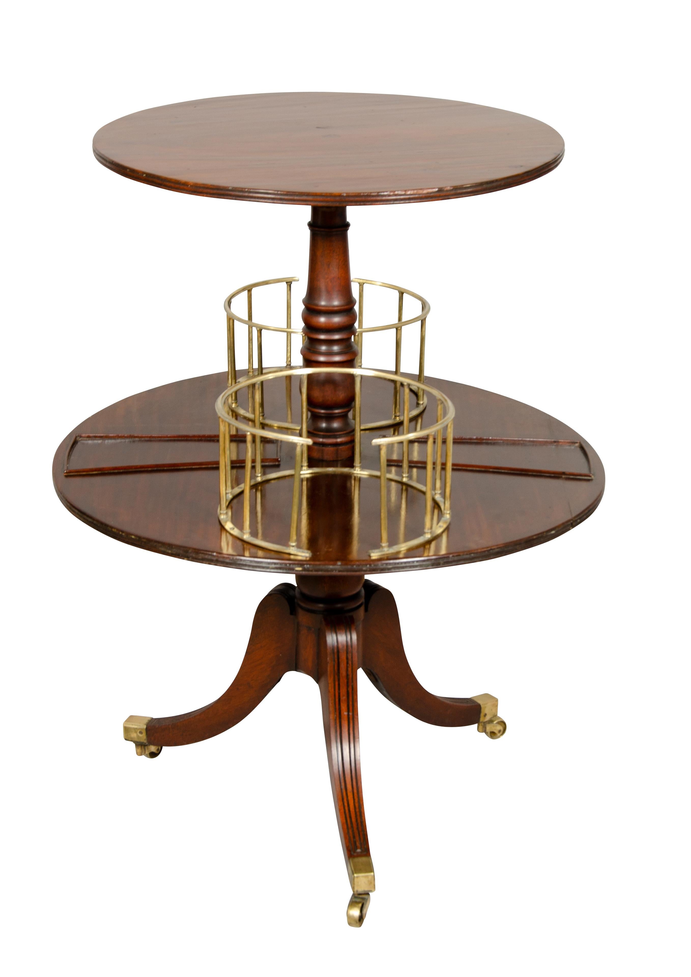 Regency Mahogany and Brass Plate Trolley For Sale 2