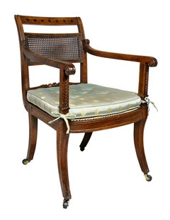 Regency Mahogany and Ebony Inlaid Armchair