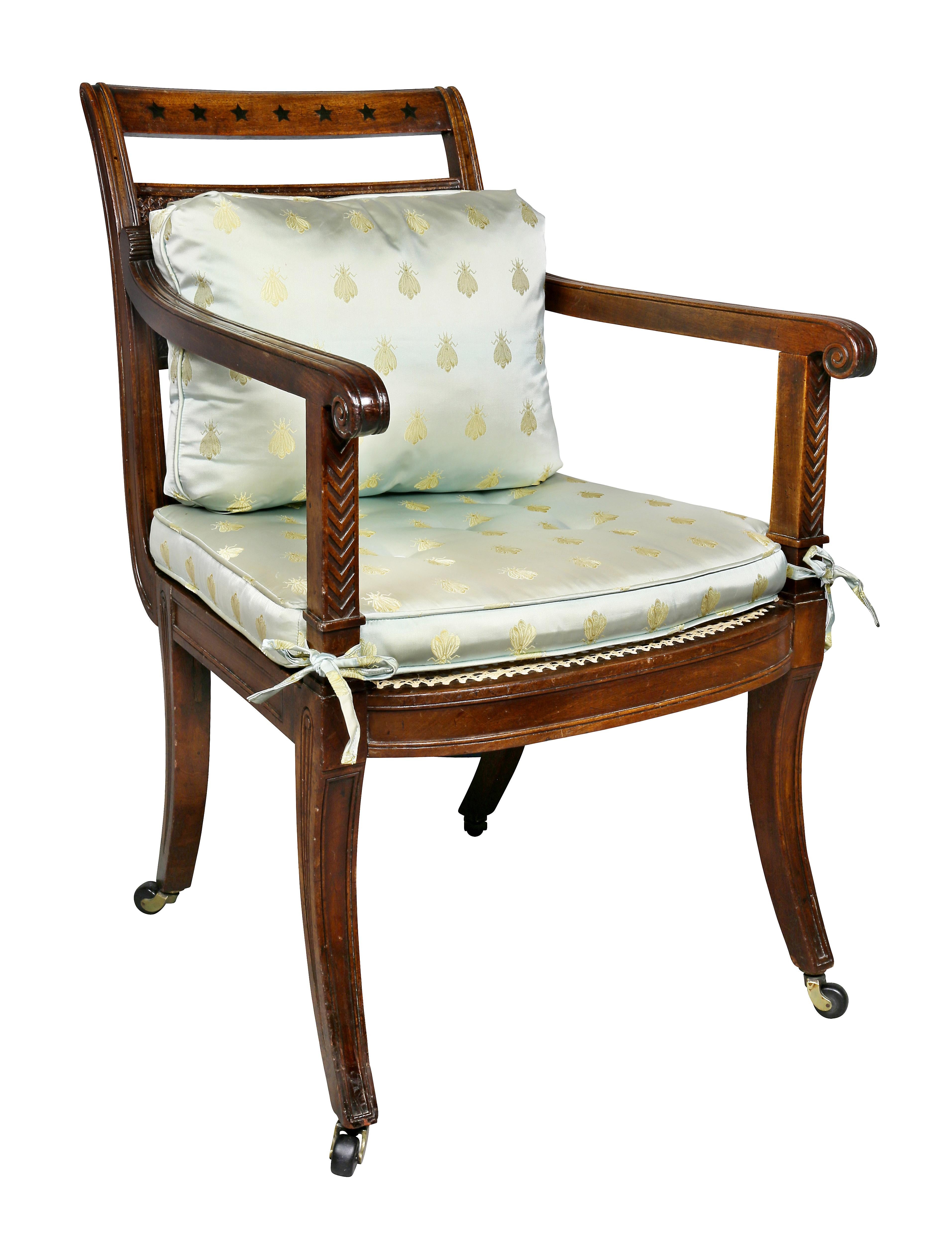 Regency Mahogany and Ebony Inlaid Armchair 4