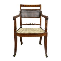 Regency Mahogany and Ebony Inlaid Armchair