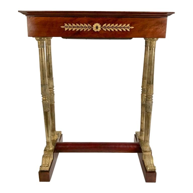 Regency Mahogany and Gilt Bronze Side Table For Sale