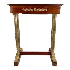 Antique Regency Mahogany and Gilt Bronze Side Table