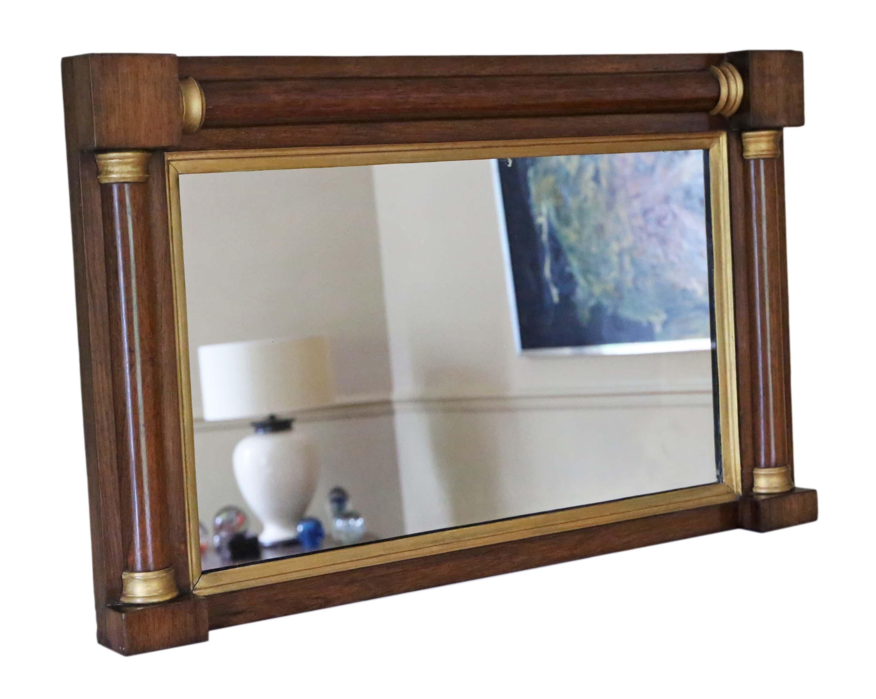 Regency Mahogany and Gilt Overmantle or Wall Mirror 2