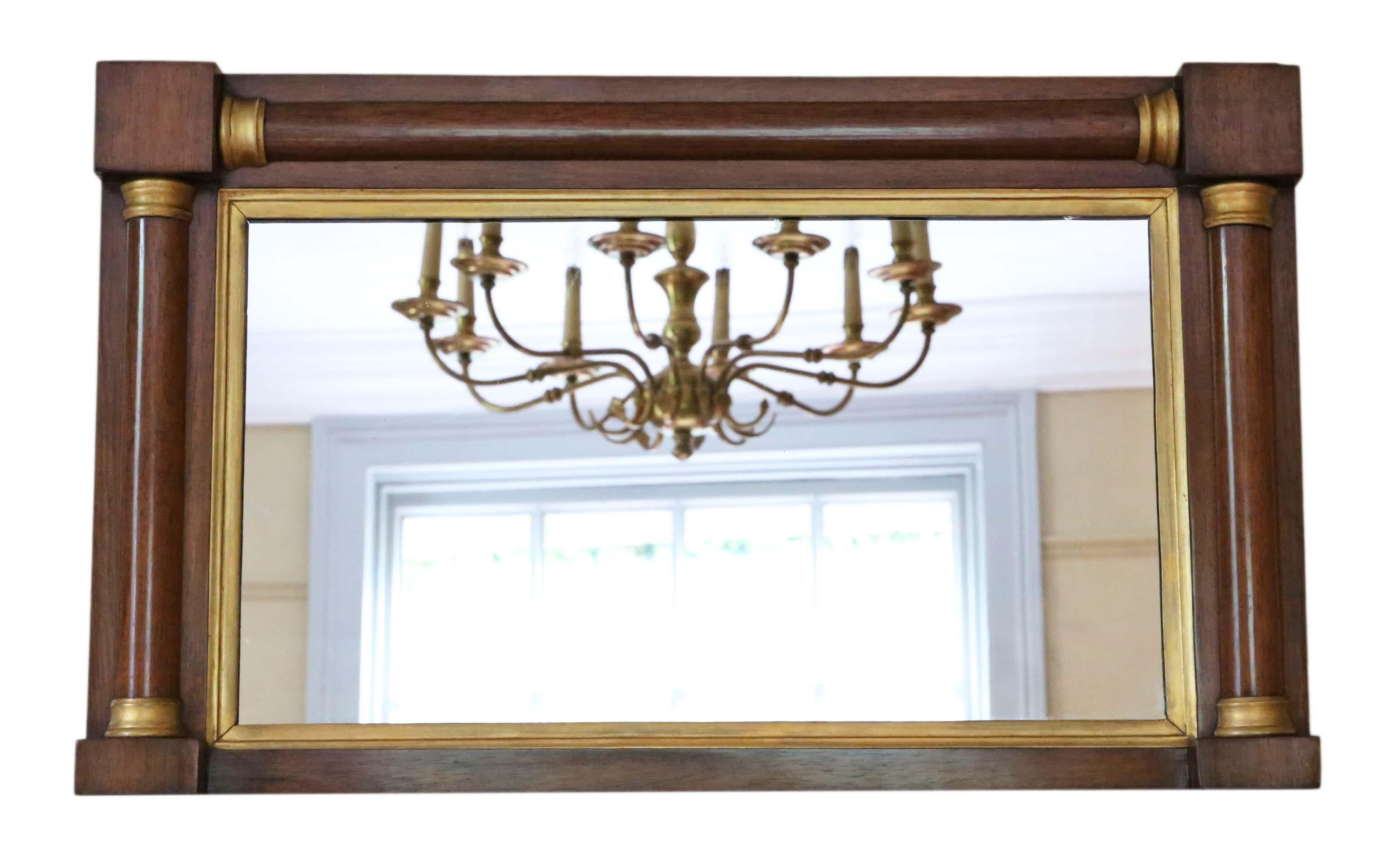 Regency Mahogany and Gilt Overmantle or Wall Mirror 4