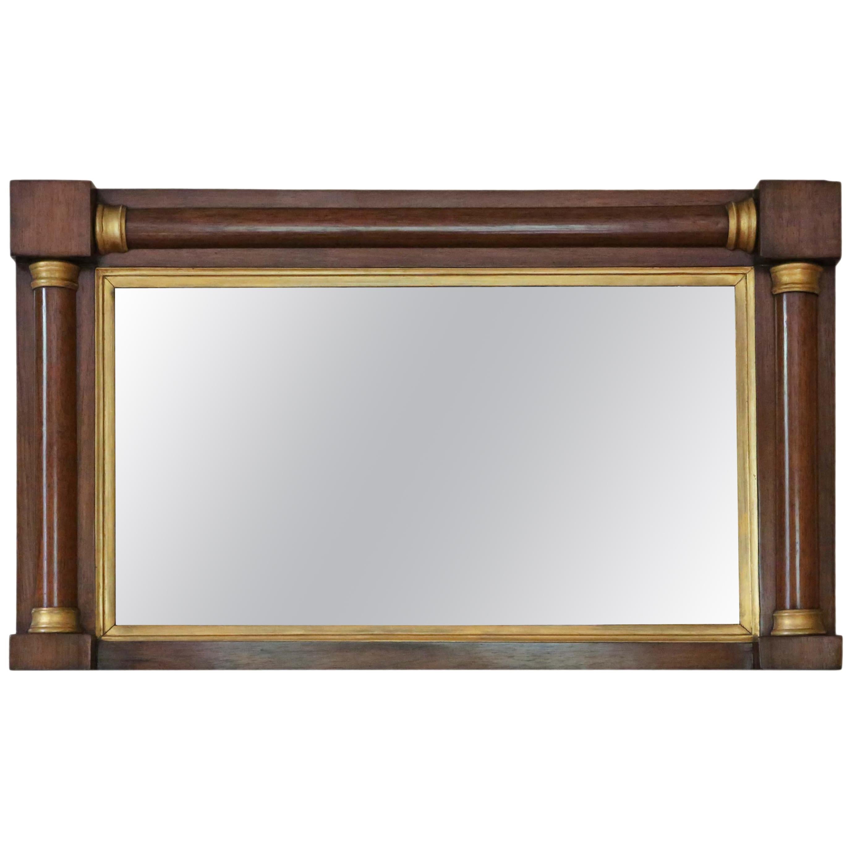 Regency Mahogany and Gilt Overmantle or Wall Mirror