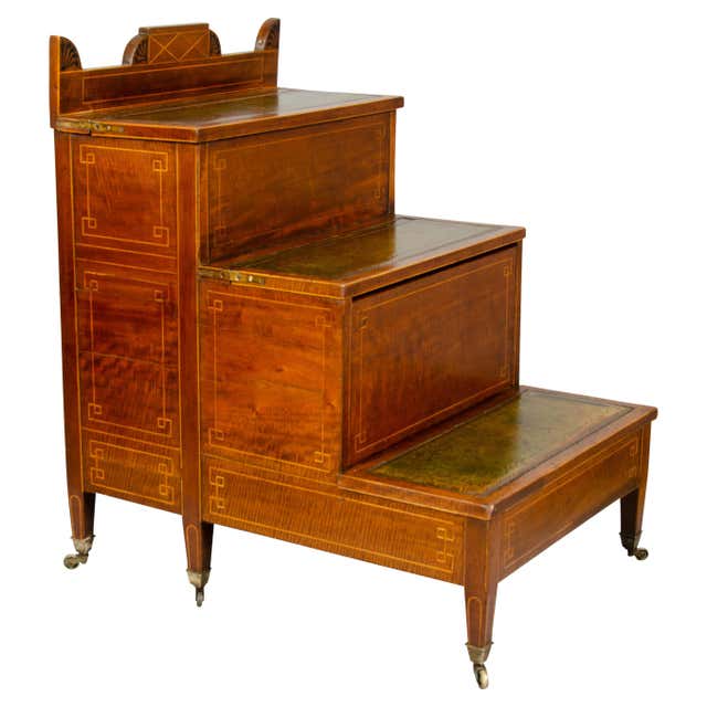 Early Victorian Library Steps on Turned Legs For Sale at 1stDibs