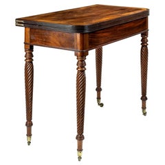 Antique Regency Mahogany and Inlaid Rectangular Card Table Attributed to Gillows