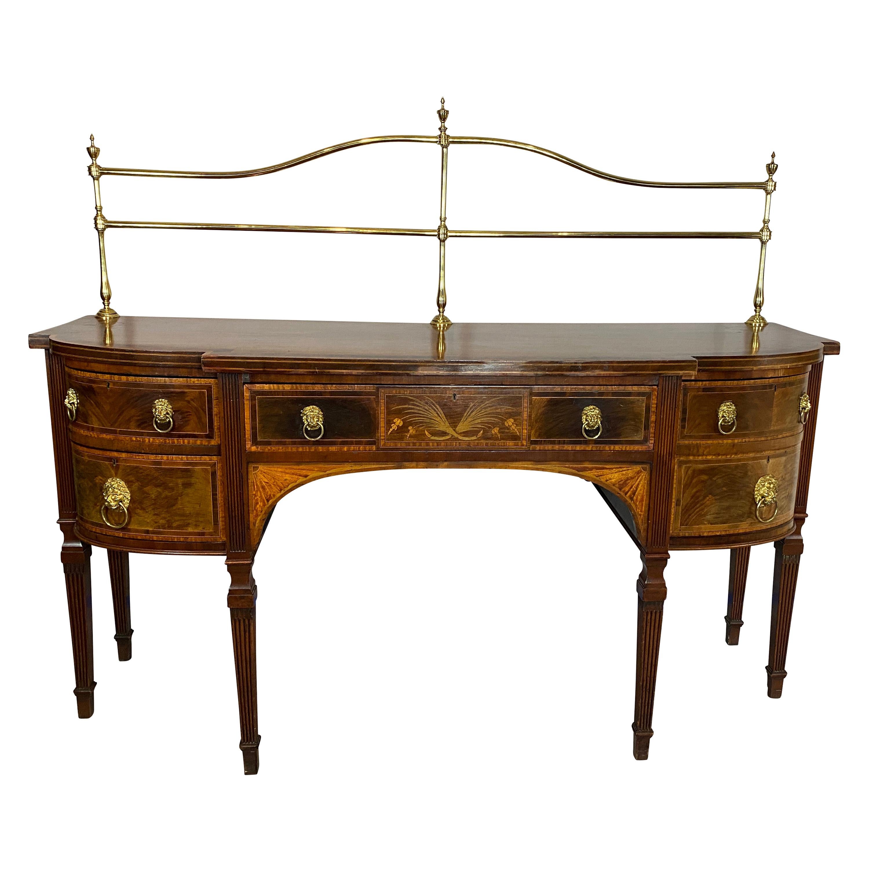 Sideboard aus Mahagoni mit Intarsien im Regency-Stil im Angebot