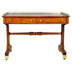 Antique Regency Mahogany And Inlaid Writing Table