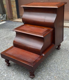 Regency Mahogany and Leather Inset Library / Bed Steps, Circa 1860s