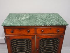 Regency Mahogany and Marble Side Cabinet