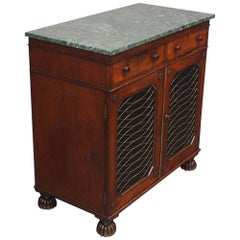 Antique Regency Mahogany and Marble Side Cabinet