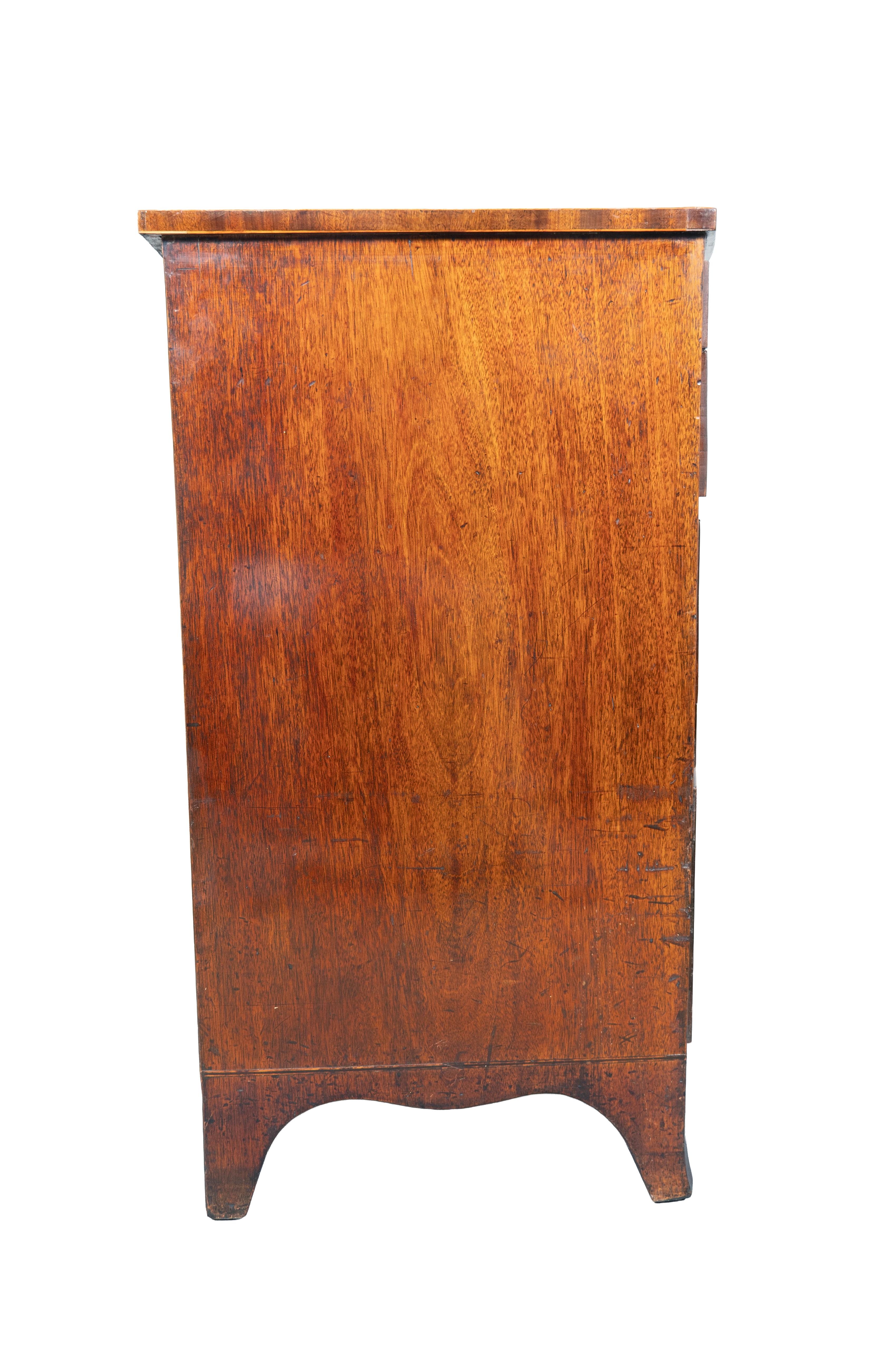 English Regency Mahogany And Rosewood Banded Chest Of Drawers For Sale