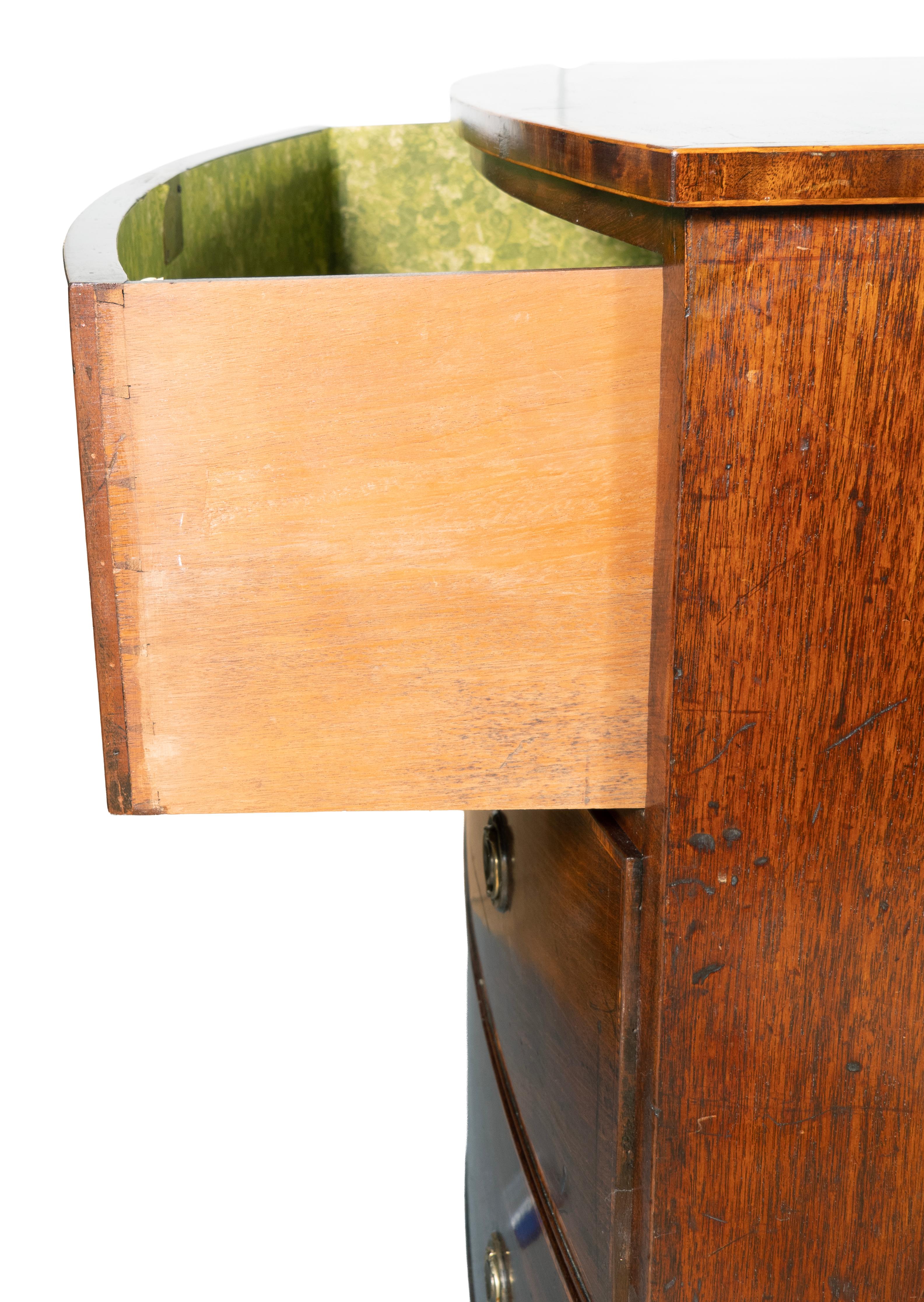 Regency Mahogany And Rosewood Banded Chest Of Drawers For Sale 3
