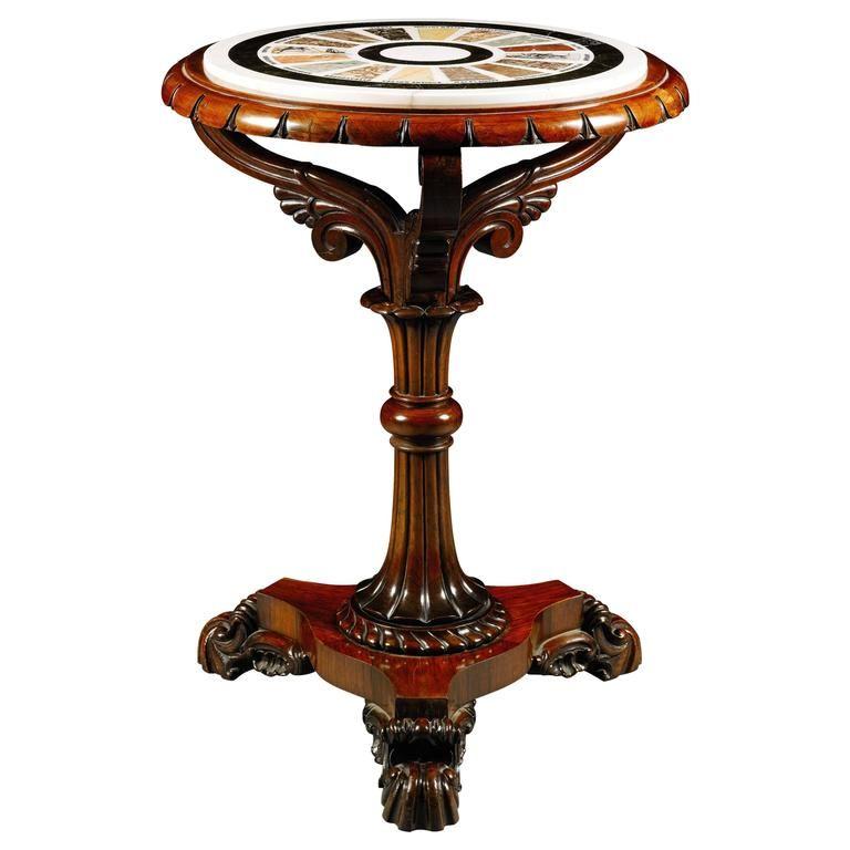19th Century Regency Mahogany and Rosewood Occasional Table with an Inset Specimen Marble For Sale