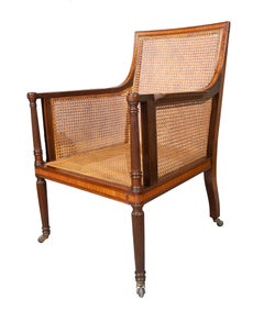 Regency Mahogany And Satinwood Caned Armchair