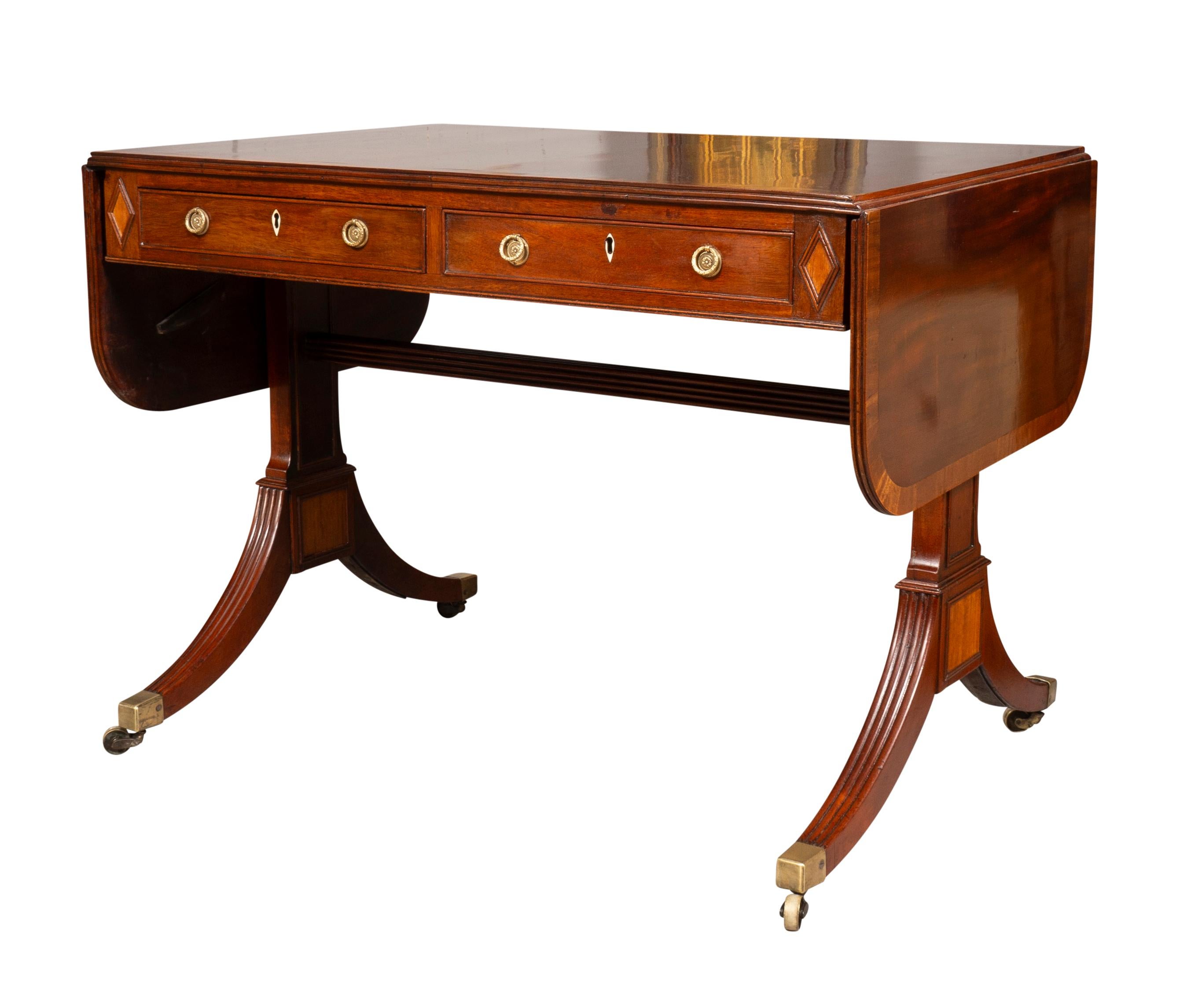 Regency Mahogany And Satinwood Sofa Table For Sale 5