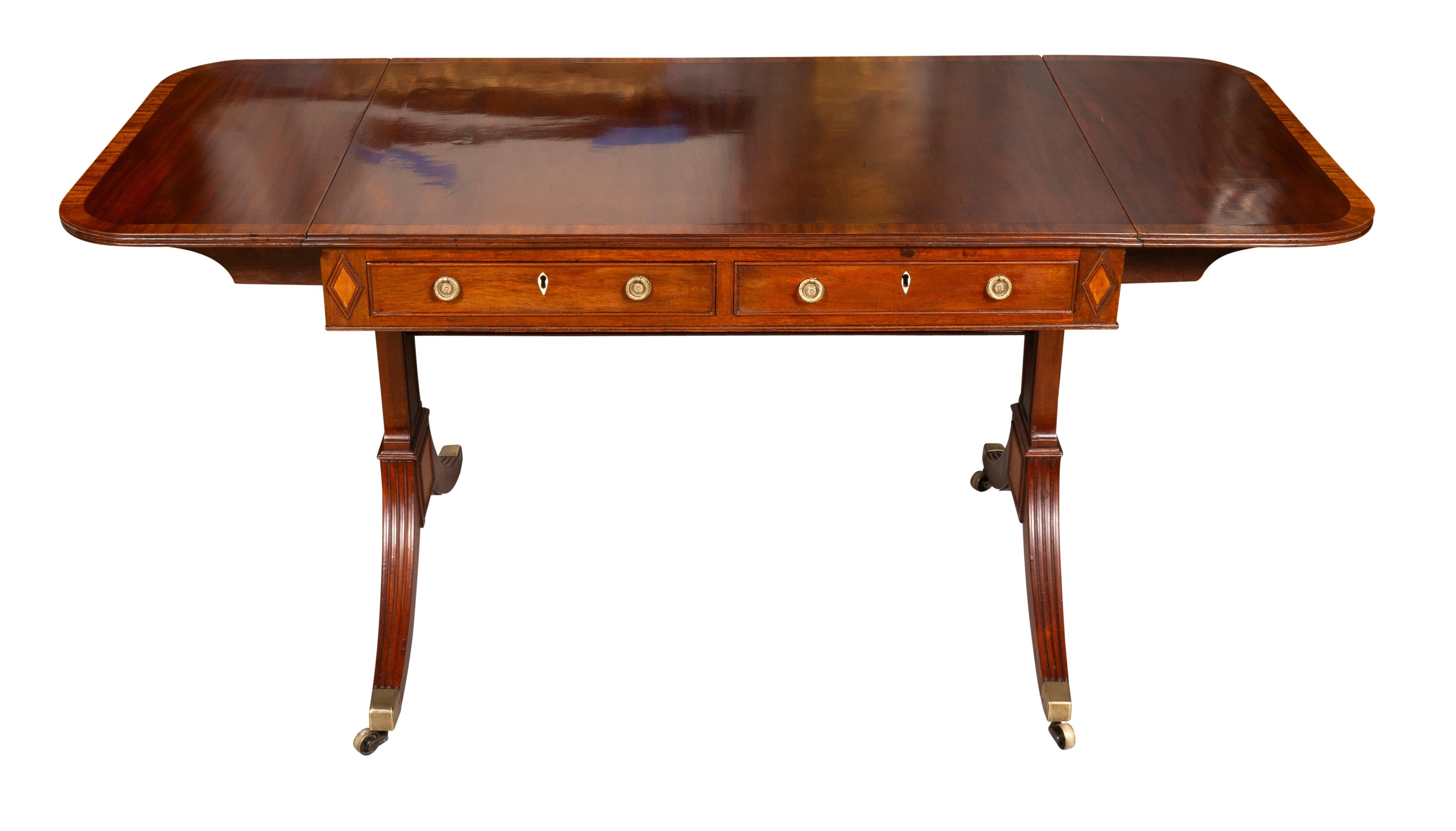Regency Mahogany And Satinwood Sofa Table For Sale 6