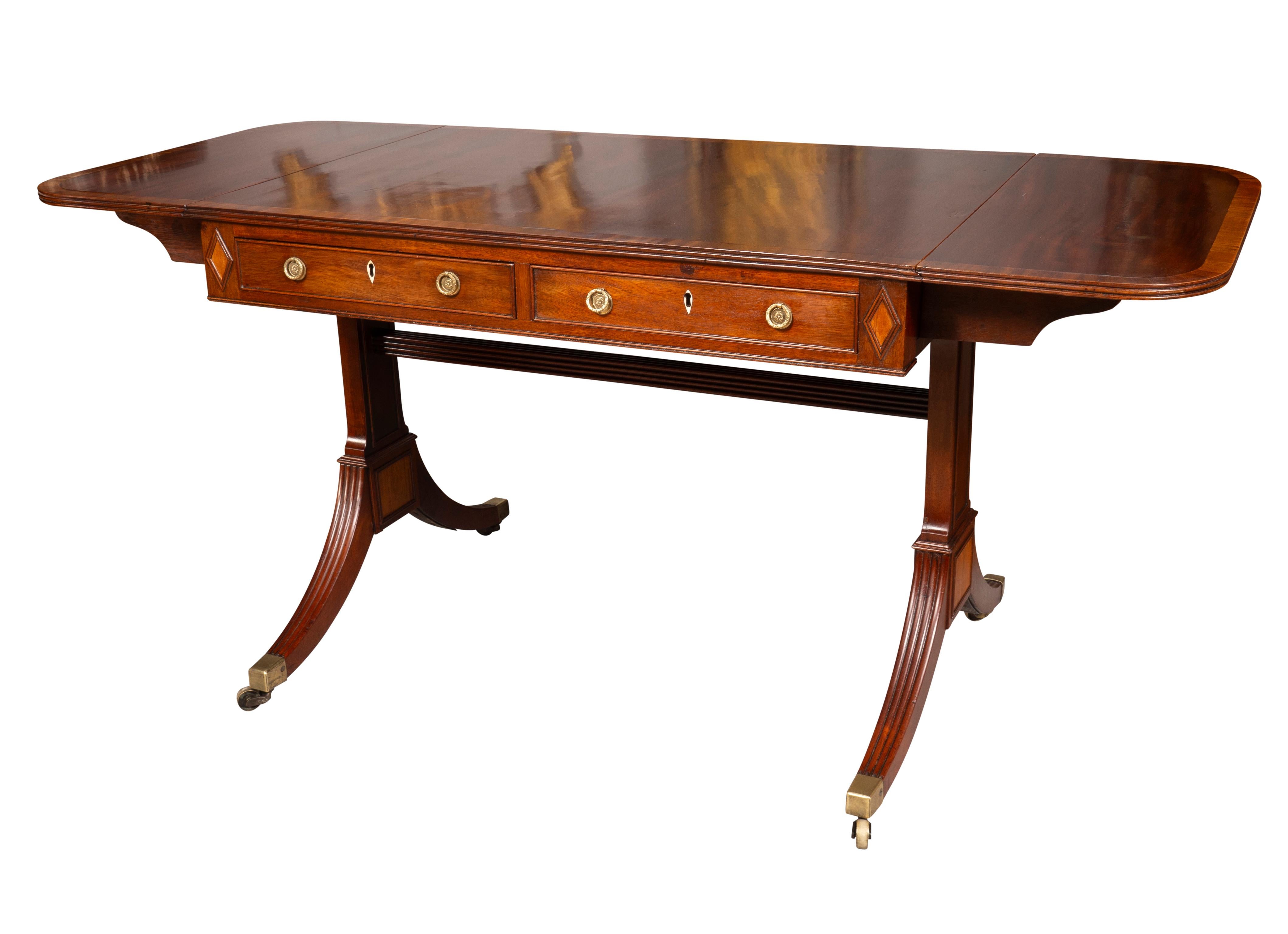 Regency Mahogany And Satinwood Sofa Table For Sale 8