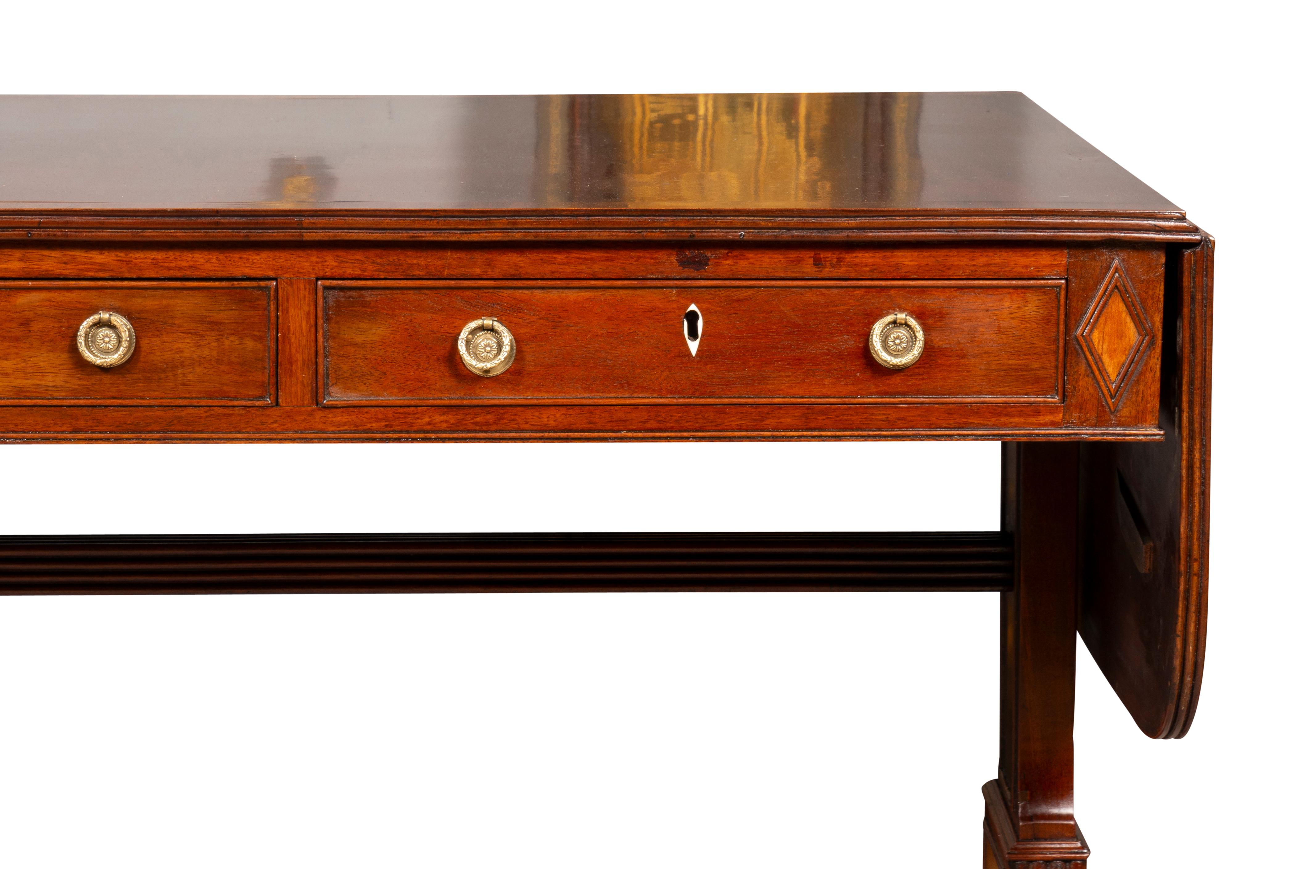 Regency Mahogany And Satinwood Sofa Table For Sale 11
